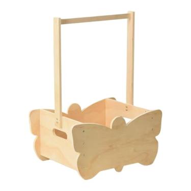 Imagem de predolo Cesta de madeira para chá de bebê, organizador de armário, porta-brinquedos, cesta de presente portátil com alça, caixa de boas-vindas para babadores