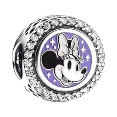 Imagem de Colar De Cadeia De Segurança Mickey Minnie De 45cm Em Prata 925 Para M