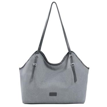 Imagem de Goinsound Totebag Bolsa de ombro grande conversível de couro PU para viagens transversais, Jeans azul, Large