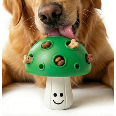 Imagem de Fuzzl Cogumelo mágico de borracha ecológica - verde - brinquedos de mastigar cães de longa duração para mastigadores agressivos, brinquedo forte para cães, brinquedos duráveis para filhotes