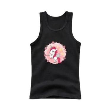 Imagem de Camiseta Regata Sem Mangas Para Meninas Com Estampa De Unicórnio Kawai
