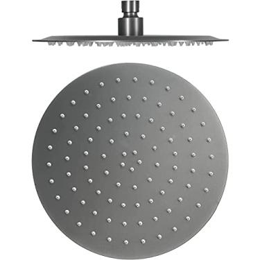 Imagem de Chuveiro de aço inoxidável, cabeça de chuveiro de alta pressão, chuveiro fixo de função única, bocal de silicone antientupimento, 25 cm