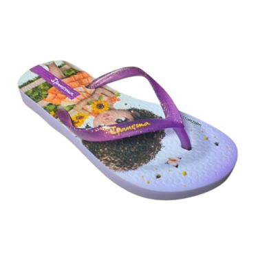 Imagem de Chinelo de Dedo Temático Boneca PVC Emborracahado Atiderrapante Infantil Menina (Lilás, BR, Criança de 9 a 12 anos, Numérico, 23)