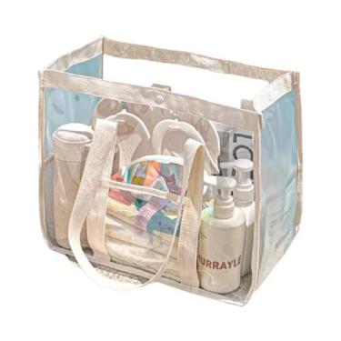 Imagem de Bolsa De Maquiagem Grande Capacidade Impermeável Em PVC Transparente O