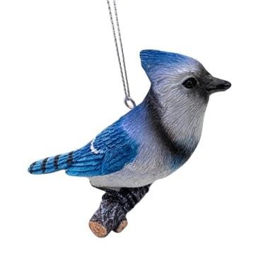 Imagem de Ornamento de árvore de Natal de pássaro no galho Blue Jay