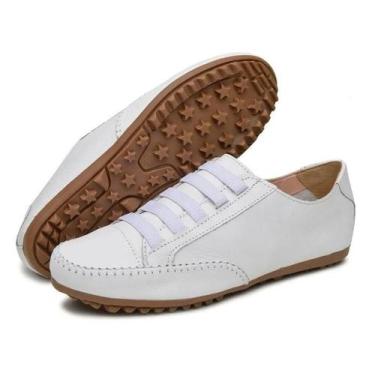 Imagem de Tênis Feminino Mocatênis de Couro Branco número 33 até 42 - Beloti Cal