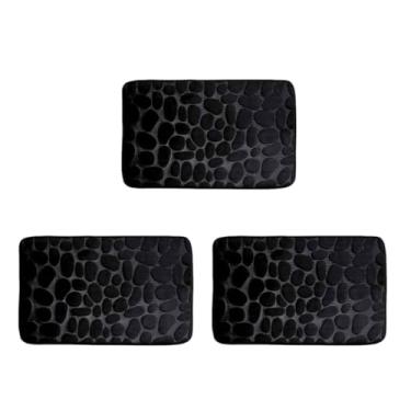 Imagem de Kit Tapete Soft Antiderrapante para Banheiro, Sala e Quarto com Diversas Cores 40cm x 60cm(KIT3-Preto)