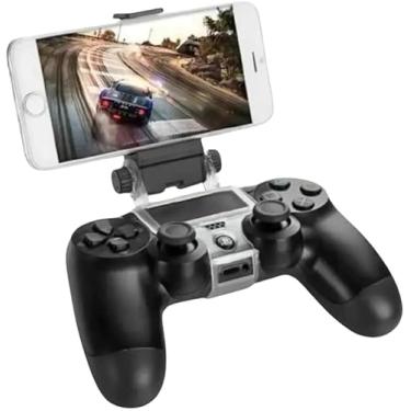Imagem de Suporte Adaptador de Celular para Controle PS4 DualShock 4 | Clipe Ajustável 180° Ergonômico | Suporte para Jogos Mobile Android e iOS | Encaixe Preciso e Seguro | Ideal para Remote Play