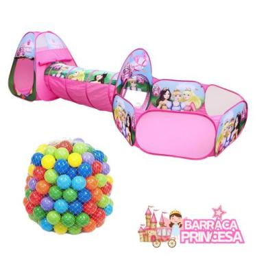 Imagem de Tenda Toca Barraca Infantil  Túnel Piscina 3 em 1 com 100 Bolinha - KI