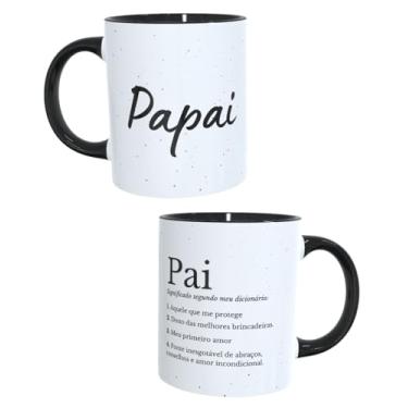 Imagem de Caneca para Pai 340ml em Porcelana Premium | “Pai – Significado Segundo Meu Dicionário” | Presente Criativo e Afetuoso | Ideal para Dia dos Pais e Aniversário (PRETO)