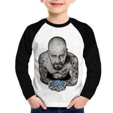 Imagem de Camiseta Raglan Infantil Walter White Tattoo Heisenberg Manga Longa - 