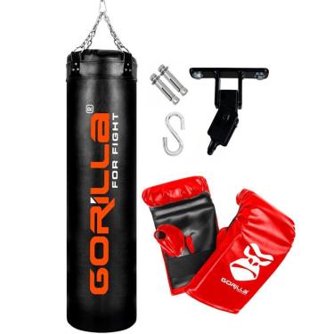 Imagem de Saco Pancada Profissional 160 Cm + Luva Bate Saco Boxe Muay Thai + Suporte Articulado Gorilla-Unissex