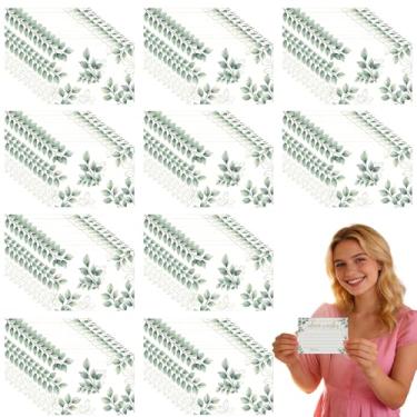 Imagem de Eowppue Conjunto de cartões e caixas de conselhos de casamento, pacote com 100, 100 x 15 cm, design vegetal, cartões de mesa dobráveis com linha dobrável para recepção, banquetes e festas