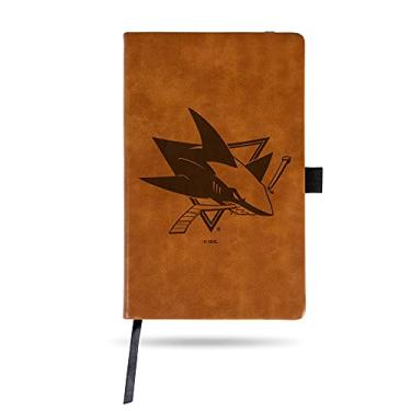 Imagem de Rico Industries NHL San Jose Sharks Bloco de Notas Marrom Gravado a Laser Pequeno/Bloco de Notas 21 cm x 13 cm - Acessório de Escritório