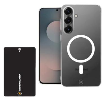 Imagem de Gshield Kit Capa Crystal Slim Transparente Compatível Com Magsafe em Acrílico para Samsung Galaxy S25 FE + Cartão de Visita Digital ArmorCard