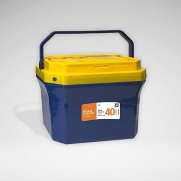 Imagem de Caixa Térmica 40L com Porta-Copos e Alça Ergonômica – Cooler Isotérmico para Praia, Camping e Churrasco Paramount (Azul Marinho)