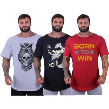 Imagem de Kit 3 Camisetas Morcegão Masculina MXD Conceito Fitness Academia Musculação-Masculino