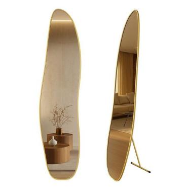 Imagem de Espelho Abstrato Provador 146x36cm Moldura Preta Branca Dourada Cobre 