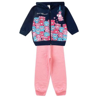 Imagem de Conjunto De Moletom Infantil Com Capuz Kappes Azul-Feminino