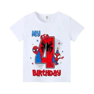 Imagem de Camiseta Infantil Do Homem-Aranha Para O Verão, Impressão Digital De A