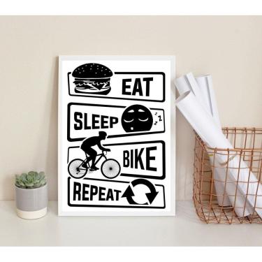 Imagem de Quadro Decorativo Bicicleta - Bike Rotina 33x24cm - Vidro+Moldura