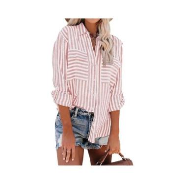 Imagem de Camisa Feminina Listrada de Manga Comprida - Primavera/Verão 2024 - Es