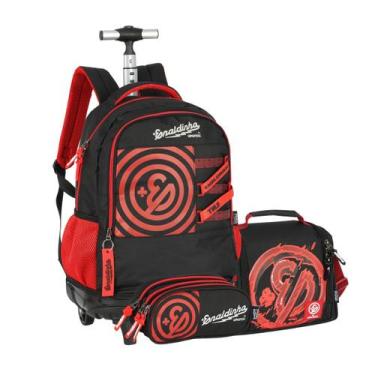 Imagem de Mochila de Rodas Lancheira Térmica Estojo Triplo Enaldinho - Luxcel