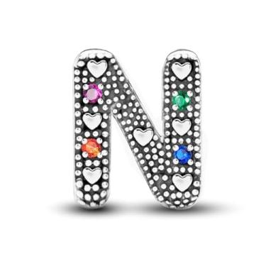 Imagem de 1 peça de contas de letra A-Z com zircônia adequada para mulheres, faça você mesmo e roupa diária, joias combinando, pingentes de decoração para mulheres, presentes finos de Natal