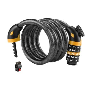 Imagem de Aymzbd Cadeado de Cabo com Senha, 5 Dígitos, Sem Chave, para Skates de Adultos, Laranja