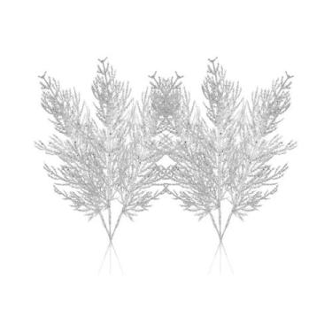 Imagem de Galhos De Pinheiro Com Glitter Dourado, Plantas Artificiais, 5/10 Peça