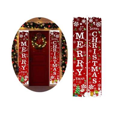 Imagem de Banner De Porta Feliz Natal Decoração Para Casa 2025 Navidad Kerst Nat