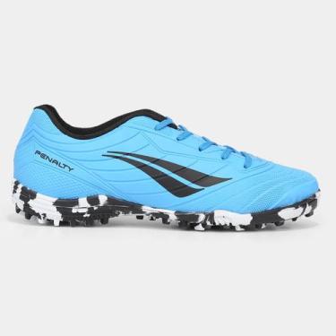 Imagem de Chuteira Society Infantil Penalty Matis XXI, Azul, Preto, 36