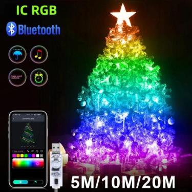 Imagem de Luzes De Natal LED Inteligentes Bluetooth USB Para Árvore De Natal 10M