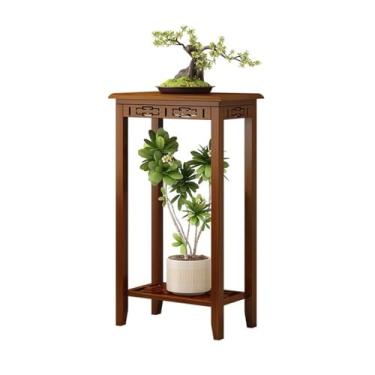 Imagem de Decoração de casa base de bonsai de chão de varanda, bambu sala de estar lado sofá lateral interior escritório planta prateleira interior aplicação (média)