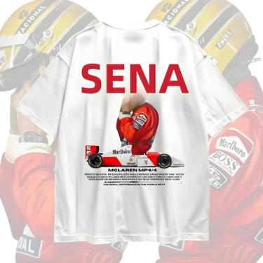 Imagem de Camiseta Gráfica Unissex Ayrton Senna Fórmula 1 Y2K Liam Payne Style P