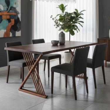 Imagem de Base de Mesa Francis Em Aço Carbono 1,80m x 0,90m Para Tampo de Madeir