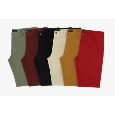 Imagem de kit com 2, 3 ou 4 Bermuda Masculina Sarja Brim 100% Algodão short Maur