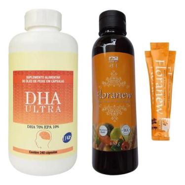 Imagem de Kit DHA Ultra Anew 240 cáps + Floranew Garrafa 630g + 5 Sachês Florane