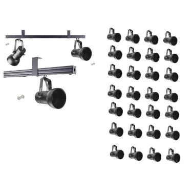 Imagem de Kit 28 Spot Trilho Perfilado Eletro calha Par20 Bulbo OL7