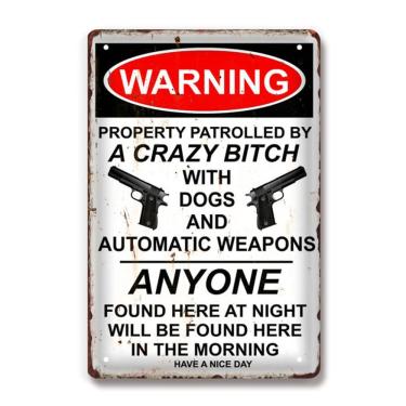 Imagem de Decoração de parede, pintura em ferro, placa de metal de estanho, aviso de pôster