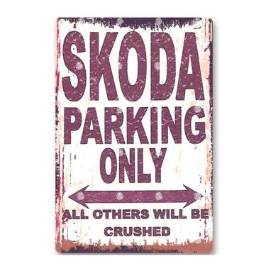 Imagem de Decoração de parede Pintura em ferro Skoda Parking Only 20x30cm