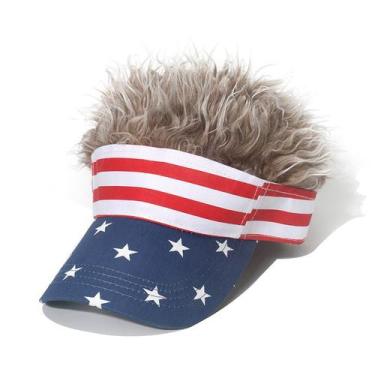 Imagem de Boné de beisebol Novelty Plain Hat com cabelo sintético, estrelas e li