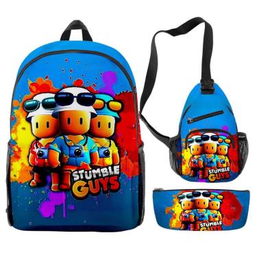Imagem de Conjunto de mochilas Stumble Guyss Anime, 3 peças para mochila escolar infantil