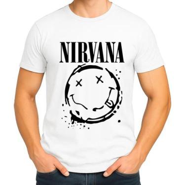 Imagem de Camiseta Camisa Adulto Feminina Masculina Algodão Banda De Rock Nirvan