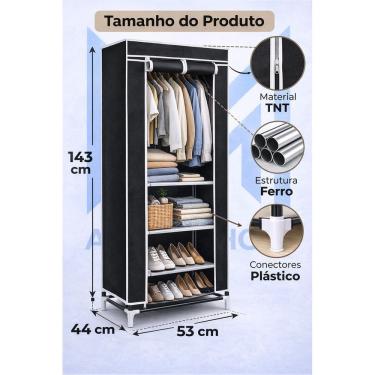 Imagem de Guarda Roupa Portatil Organizador Dobravel Roupas Tenis Espaçoso