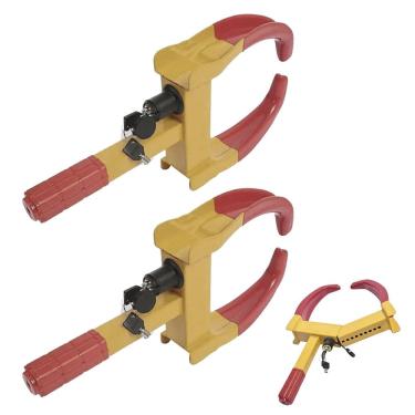 Imagem de Trava de Pneu Universal Kit 2 Uni Bloqueador De Roda Carro Moto Antifurto Roubo Seguranca Reboque Auto Veiculo