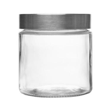 Imagem de Porta Mantimentos Tampa Prata Visor Acrilíco 950ml Vidro - Lyor