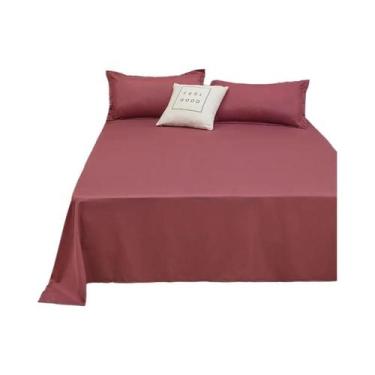 Imagem de Lençol De Cama Lavável À Máquina Em Cor Sólida Para Cama De Solteiro O