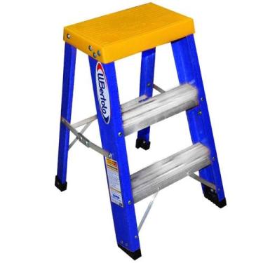 Imagem de Escada Banqueta Premium Alumínio e Fibra 60cm com 3 Degraus - WBERTOLO