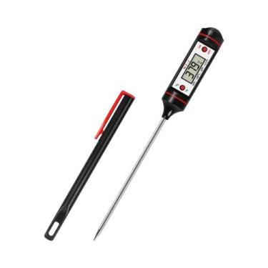 Imagem de Termômetro Digital De Cozinha Para Carne, Óleo E Água Com Sonda Para C